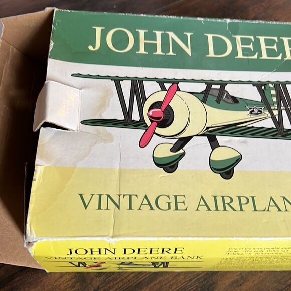 1993 EAA John Deere Airplane Bank Spec Cast Stock Number 37516 excellent Conditi - Picture 2 of 16